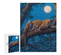 Leopard Moonlit Tree Branch Puzzle 500 Pièces Educa Jouet en Bois Cadeau Unique Décoration Intérieure Jeu Éducatif Challenge Toy Adultes Et Enfants À Partir De 14 Ans 500 PCS