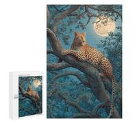 Leopard Moonlit Tree Rest -1 Puzzle 1000 Pièces Educa Jouet en Bois Cadeau Unique Décoration Intérieure Jeu Éducatif Challenge Toy Adultes Et Enfants À Partir De 14 Ans 1000 PCS