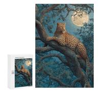 Leopard Moonlit Tree Rest -1 Puzzle 300 Pièces Educa Jouet en Bois Cadeau Unique Décoration Intérieure Jeu Éducatif Challenge Toy Adultes Et Enfants À Partir De 14 Ans 300 PCS