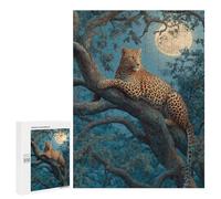 Leopard Moonlit Tree Rest -1 Puzzle 500 Pièces Educa Jouet en Bois Cadeau Unique Décoration Intérieure Jeu Éducatif Challenge Toy Adultes Et Enfants À Partir De 14 Ans 500 PCS