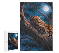 Leopard Moonlit Tree Rest Puzzle 1000 Pièces Educa Jouet en Bois Cadeau Unique Décoration Intérieure Jeu Éducatif Challenge Toy Adultes Et Enfants À Partir De 14 Ans 1000 PCS