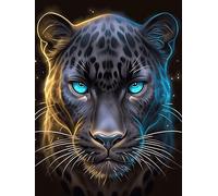 Léopard Noir aux Couleurs cosmiques 500 Pièces Puzzle Collectionneur en Carton Anti-Déchirure Animal Sauvage et Animal de Compagnie Haute Difficulté Motif Complexe Décoration Murale Collection Cadeau