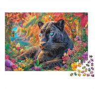 Léopard Noir Puzzle 1000 Pièces pour Adults Et Enfants, Jeu De Défi Intellectuel Puzzles38x26cm/1000pcs