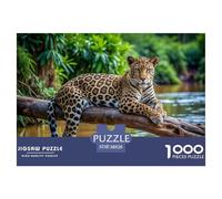 Léopard on The Arbre Trunk Puzzle 1000 Pièces Adultes Animaux Puzzles 1000 Pièces Jeu Éduchatif Décor À La Maison 38x26cm/1000pcs