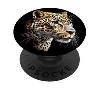 Léopard Panthère Fauve Doux Grand Chat Panthère Léopards PopSockets PopGrip Adhésif