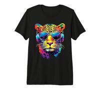 Léopard Panthère Fauve Doux Grand Chat Panthère Léopards T-Shirt Haut de Gamme