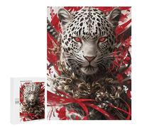 Leopard Power Art Print Puzzle 1000 Pièces Educa Jouet en Bois Cadeau Unique Décoration Intérieure Jeu Éducatif Challenge Toy Adultes Et Enfants À Partir De 14 Ans 500 PCS