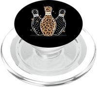 Leopard Print Bowling Pins Fun Sport Design PopSockets PopGrip pour MagSafe
