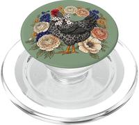 Leopard Print Chicken Floral Aesthetic Country Farm Design PopSockets PopGrip pour MagSafe