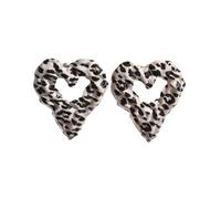 Leopard-print coeur ajouré de fer boucles d'oreilles Surdimensionné Minimaliste conception D'anniversaire cadeau Fête porter et tous les jours style accessoires pour femmes