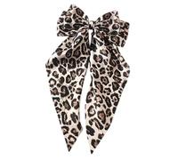 Leopard Print Hair Bows, Large Bowknot Clip, Hair Barrettes for Women, Satin Bow Hair Clips, Ribbon Hair Clips, Bow Hair Clips for Curls, Bow Hair Clips for Thick Hair, Bow Hair Clips for Fine Hair, L