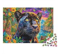 Léopard Puzzle 1000 Piece pour Adultes Et Adolescents Âgés De 14 Ans Et Plus, Jeu De Défi Intellectuel Puzzles 38x26cm/1000pcs