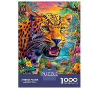 Léopard Puzzle 1000 Piece pour Adultes, Puzzle Difficile Jeu D'adresse pour Toute La Famille 38x26cm/1000pcs