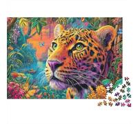 Léopard Puzzle 1000 Pièces, Difficile Puzzles pour Adults Enfant, Jeu De Défi Intellectuel 38x26cm/1000pcs