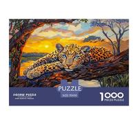 Léopard Puzzle 1000 Pièces Educa Jouet en Bois Cadeau Unique De l'art De La DécoRation Animaux Jeu Éduchatif Challenge Toy Adultes & Enfants des 14 Ans 70x50cm/1000pcs