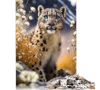 Leopard Puzzles 1000 Pieces Cadeau Unique Jeu Éducatif Challenge Toy À De Qualité Supérieure Peinture Art pour Adultes Enfants 1000pcs (38x26cm)