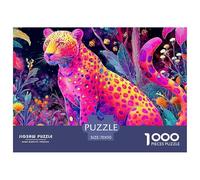 Léopard Puzzles De 1000 Pieces pour Adultes Animaux Classiques Jeu D' Impossible, Art Adultes Enfants 70x50cm/1000pcs