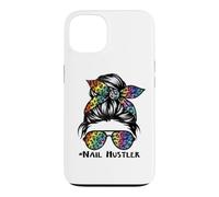 Leopard Rainbow Nail Hustler Nail Tech Techniques Nail Boss Coque pour iPhone 13