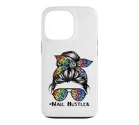 Leopard Rainbow Nail Hustler Nail Tech Techniques Nail Boss Coque pour iPhone 13 Pro