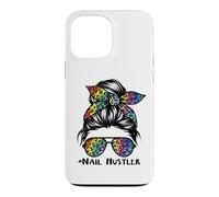 Leopard Rainbow Nail Hustler Nail Tech Techniques Nail Boss Coque pour iPhone 13 Pro Max