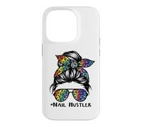 Leopard Rainbow Nail Hustler Nail Tech Techniques Nail Boss Coque pour iPhone 14 Pro