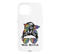 Leopard Rainbow Nail Hustler Nail Tech Techniques Nail Boss Coque pour iPhone 15