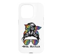 Leopard Rainbow Nail Hustler Nail Tech Techniques Nail Boss Coque pour iPhone 15 Pro