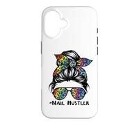 Leopard Rainbow Nail Hustler Nail Tech Techniques Nail Boss Coque pour iPhone 16