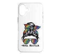 Leopard Rainbow Nail Hustler Nail Tech Techniques Nail Boss Coque pour iPhone 16 Plus