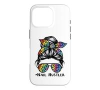 Leopard Rainbow Nail Hustler Nail Tech Techniques Nail Boss Coque pour iPhone 16 Pro