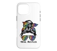 Leopard Rainbow Nail Hustler Nail Tech Techniques Nail Boss Coque pour iPhone 16 Pro Max