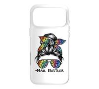 Leopard Rainbow Nail Hustler Nail Tech Techniques Nail Boss Coque pour iPhone 17 Pro Max