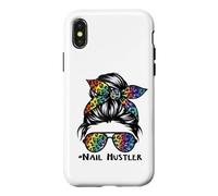 Leopard Rainbow Nail Hustler Nail Tech Techniques Nail Boss Coque pour iPhone X/XS