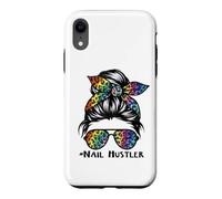 Leopard Rainbow Nail Hustler Nail Tech Techniques Nail Boss Coque pour iPhone XR