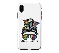 Leopard Rainbow Nail Hustler Nail Tech Techniques Nail Boss Coque pour iPhone XS Max