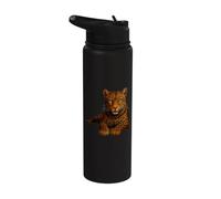 Léopard réaliste - Grands félins, faune, nature, art Stainless Steel Insulated Water Bottle