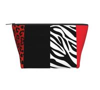 Léopard Rouge et Animal zèbre, Trousse de Toilette Trousse de Maquillage Sac à cosmétiques Trousse de Toilette de Voyage Portable
