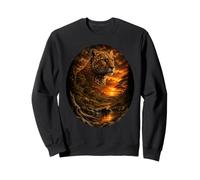 Léopard Safari Coucher de Soleil Wildlife Art Big Cat Léopard Sweatshirt