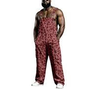 Leopard Salopette cargo pour homme avec imprimé léopard | Salopette cargo à imprimé animal avec bretelles réglables et poches Streetwear Hip Hop Fête Festival Tenue