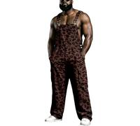 Leopard Salopette cargo pour homme avec imprimé léopard | Salopette cargo à imprimé animal avec bretelles réglables et poches Streetwear Hip Hop Fête Festival Tenue