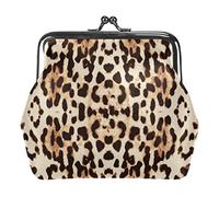 Léopard sans Couture Porte-Monnaie Vintage Pochette Boucle Pochette Kiss-Lock Changement Sac à Main Fermoir Fermeture Portefeuilles pour Femmes Fille