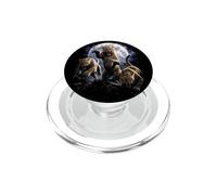Léopard Sauvage, Pleine Lune, Ciel Nocturne, prédateur, Puissance féline PopSockets PopGrip pour MagSafe
