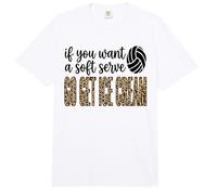 Léopard Si Vous Voulez Un Service Doux, optez pour Une crème glacée de Volleyball Comfort Colors Adult Heavyweight T-Shirt