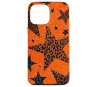 Leopard Star Y2K Orange Esthétique Motif Phone Case Coque pour iPhone 13 Pro Max