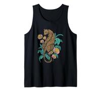 Leopard Surrounded by Tropical Flowers Leaves Débardeur