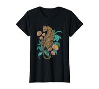 Leopard Surrounded by Tropical Flowers Leaves T-Shirt