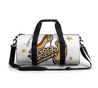 Léopard Talons Hauts Sac De Sport Gym Sac De Voyage Sac W nd Duffel Bag pour Camping Randonnée Voyage 45x23x23cm