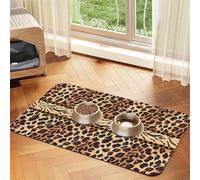 Leopard Tiger Skin Print,Waterproof Pet Feeding Mat,PU Leather Placemats for Cat Dog Water Bowl,Food Mats,30x45cm