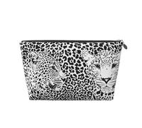 Léopard Tigre Imprimé Noir Et Blanc, Trousse de Toilette Trousse de Maquillage Sac à cosmétiques Trousse de Toilette de Voyage Portable