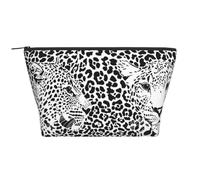 Léopard Tigre Imprimé Noir Et Blanc, Trousse de Toilette Trousse de Maquillage Sac à cosmétiques Trousse de Toilette de Voyage Portable